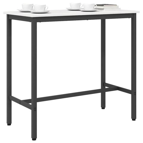 STÓŁ BIAŁY 100X50X91CM DREWNO INŻYNIERYJNE I STAL