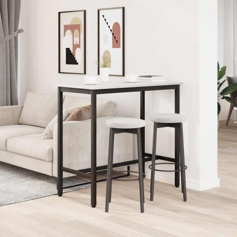 STÓŁ BIAŁY 100X50X91CM DREWNO INŻYNIERYJNE I STAL