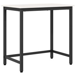 STÓŁ BIAŁY 80X50X77CM DREWNO INŻYNIERYJNE I STAL