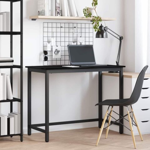 STÓŁ CZARNY DĄB 80X50X76,5CM DREWNO INŻYNIERYJNE I STAL