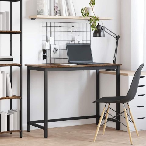 STÓŁ DĄB WĘDZONY 80X50X76,5CM DREWNO INŻYNIERYJNE I STAL