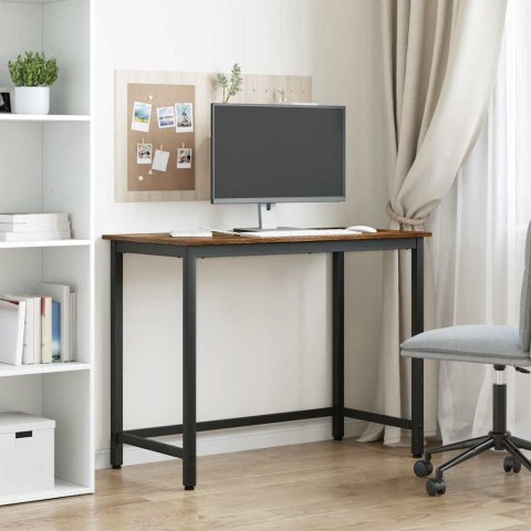 STÓŁ DĄB WĘDZONY 80X50X76,5CM DREWNO INŻYNIERYJNE I STAL