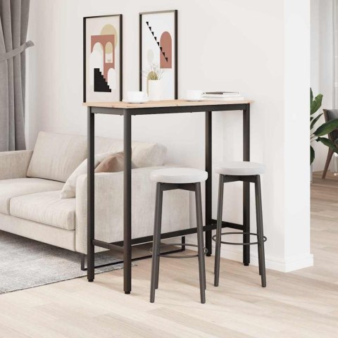 STÓŁ NATURALNY 100X40X101CM DREWNO INŻYNIERYJNE I STAL