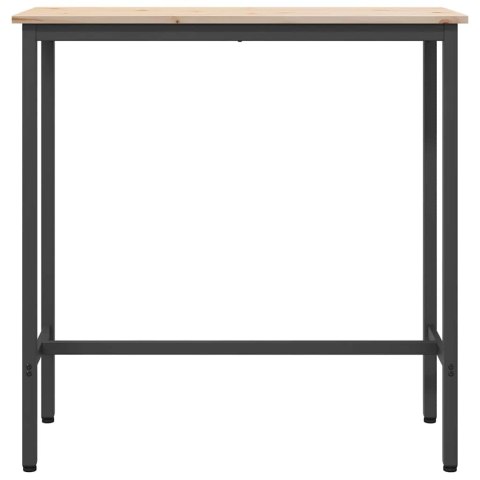 STÓŁ NATURALNY 100X40X101CM DREWNO INŻYNIERYJNE I STAL