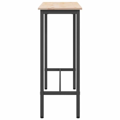 STÓŁ NATURALNY 100X40X101CM DREWNO INŻYNIERYJNE I STAL