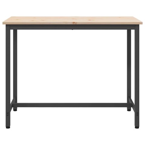 STÓŁ NATURALNY 100X50X77CM DREWNO INŻYNIERYJNE I STAL