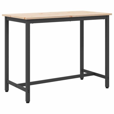 STÓŁ NATURALNY 100X50X77CM DREWNO INŻYNIERYJNE I STAL