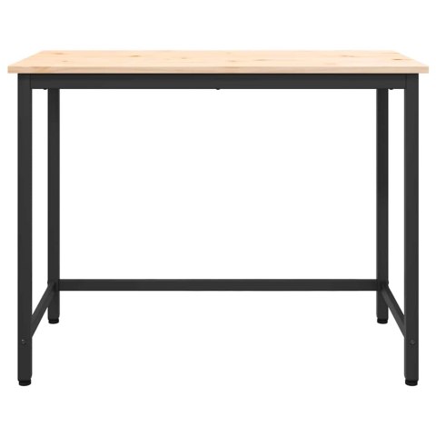 STÓŁ NATURALNY 100X50X77CM DREWNO INŻYNIERYJNE I STAL