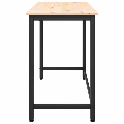 STÓŁ NATURALNY 100X50X77CM DREWNO INŻYNIERYJNE I STAL