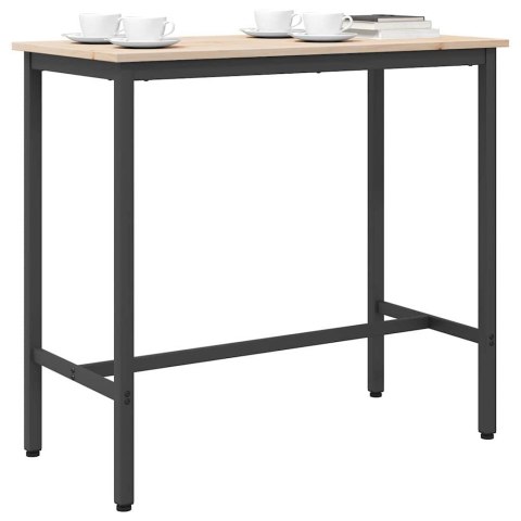 STÓŁ NATURALNY 100X50X91CM DREWNO INŻYNIERYJNE I STAL