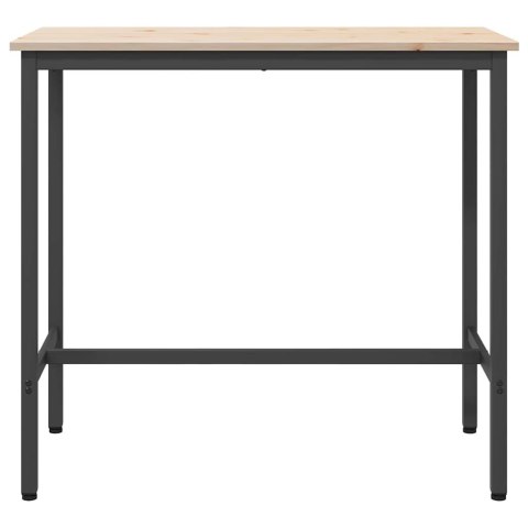 STÓŁ NATURALNY 100X50X91CM DREWNO INŻYNIERYJNE I STAL