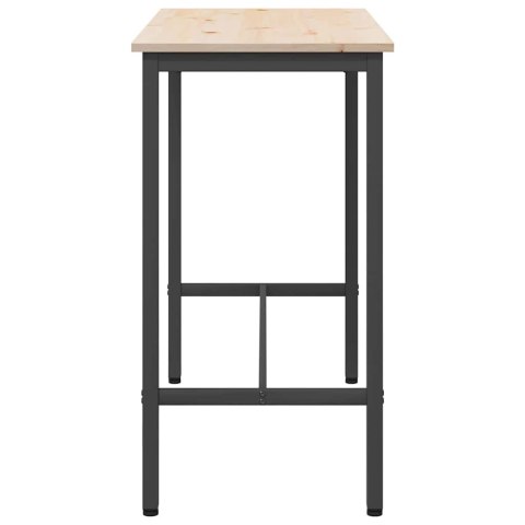 STÓŁ NATURALNY 100X50X91CM DREWNO INŻYNIERYJNE I STAL