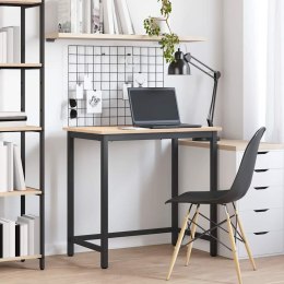 STÓŁ NATURALNY 80X50X77CM DREWNO INŻYNIERYJNE I STAL