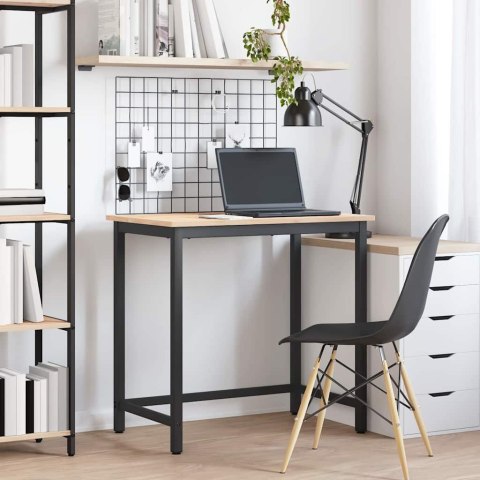 STÓŁ NATURALNY 80X50X77CM DREWNO INŻYNIERYJNE I STAL