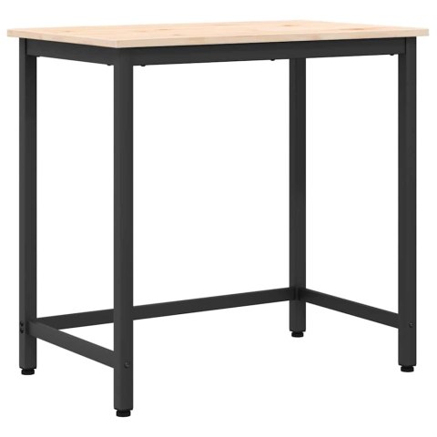 STÓŁ NATURALNY 80X50X77CM DREWNO INŻYNIERYJNE I STAL