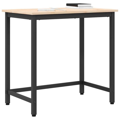 STÓŁ NATURALNY 80X50X77CM DREWNO INŻYNIERYJNE I STAL