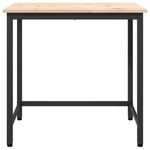 STÓŁ NATURALNY 80X50X77CM DREWNO INŻYNIERYJNE I STAL