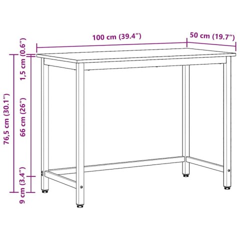 STÓŁ STARE DREWNO 80X50X76,5CM DREWNO INŻYNIERYJNE I STAL