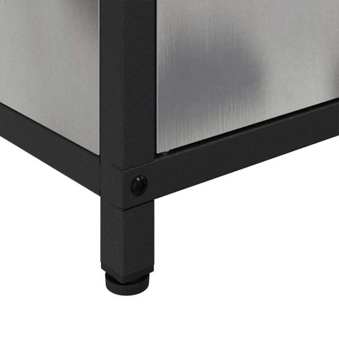 PRZECHOWYWANIE W KUCHNI Z PÓŁKĄ SREBRNY 60X 50X 92CM STAL