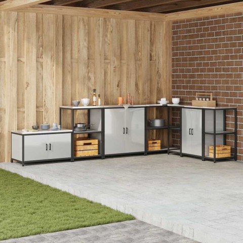 PRZECHOWYWANIE W KUCHNI Z PÓŁKĄ SREBRNY 60X 50X 92CM STAL