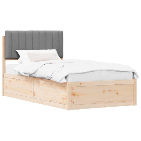 RAMKA ŁÓŻKA Z TAPICEROWANYM WEZGŁOWIEM JASNOSZARY 100X 200CM