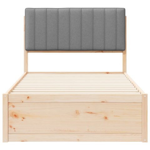 RAMKA ŁÓŻKA Z TAPICEROWANYM WEZGŁOWIEM JASNOSZARY 100X 200CM