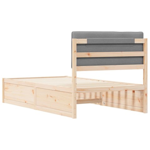 RAMKA ŁÓŻKA Z TAPICEROWANYM WEZGŁOWIEM JASNOSZARY 100X 200CM