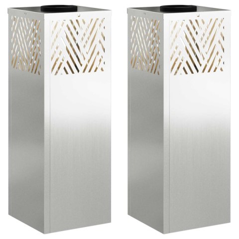 SŁONECZNA LED LAMPA NA ŚCIEŻKĘ 2 PCS SREBRNY GALWANIZOWANY