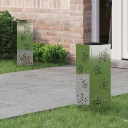 SŁONECZNA LED LAMPA NA ŚCIEŻKĘ 2 PCS SREBRNY GALWANIZOWANY