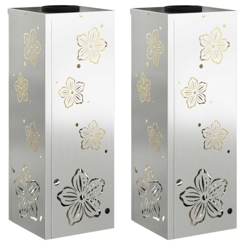 SŁONECZNA LED LAMPA NA ŚCIEŻKĘ 2 PCS SREBRNY GALWANIZOWANY