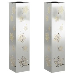 SŁONECZNA LED LAMPA NA ŚCIEŻKĘ 2 PCS SREBRNY GALWANIZOWANY