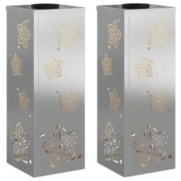 SŁONECZNA LED LAMPA NA ŚCIEŻKĘ 2 PCS SREBRNY STAL NIERDZEWNA