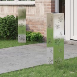 SŁONECZNA LED LAMPA NA ŚCIEŻKĘ 2 PCS SREBRNY STAL NIERDZEWNA