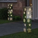 SŁONECZNA LED LAMPA NA ŚCIEŻKĘ 2 PCS SREBRNY STAL NIERDZEWNA
