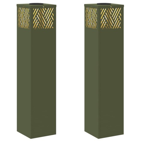 SŁONECZNA LED LAMPA NA ŚCIEŻKĘ 2 PCS ZIELONY OLIWKOWY