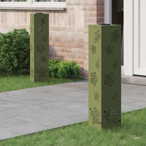 SŁONECZNA LED LAMPA NA ŚCIEŻKĘ 2 PCS ZIELONY OLIWKOWY