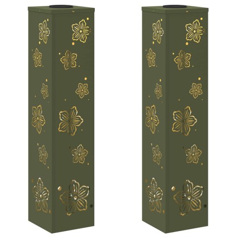 SŁONECZNA LED LAMPA NA ŚCIEŻKĘ 2 PCS ZIELONY OLIWKOWY