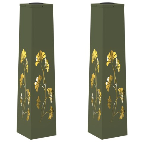 SŁONECZNA LED LAMPA NA ŚCIEŻKĘ 2 PCS ZIELONY OLIWKOWY