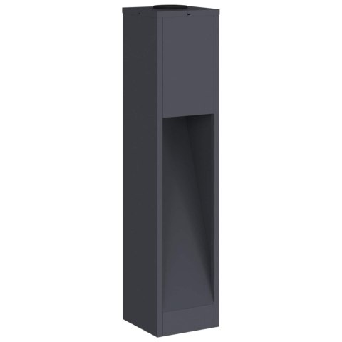 LAMPY SOLARNE OGRODOWE 2 SZTUKI SŁUPKI STALOWE 80CM ANTRACYT CIEPŁA BIEL LED