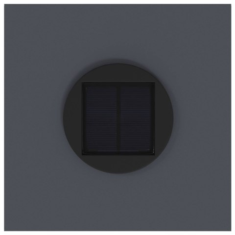 LAMPY SOLARNE OGRODOWE 2 SZTUKI SŁUPKI STALOWE 80CM ANTRACYT CIEPŁA BIEL LED