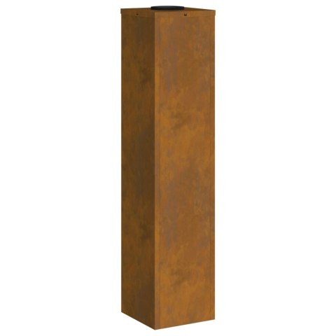 LAMPY SOLARNE OGRODOWE 2 SZTUKI SŁUPKI STALOWE RDZAWE LOFT CIEPŁA BIEL LED