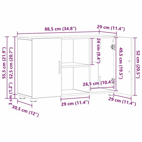 SZAFKA KOMODA BIAŁY 88,5X30,5X55,5CM