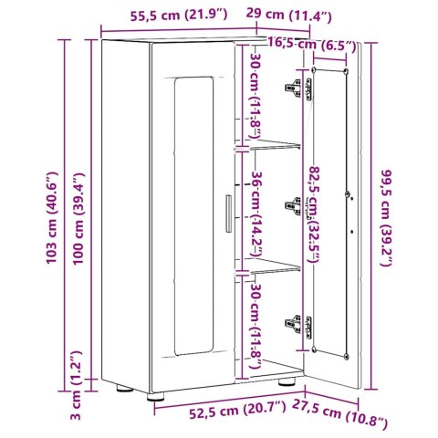 SZAFKA KOMODA STARE DREWNO 55,5X29X103CM