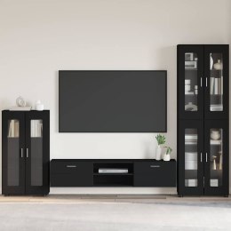 SZAFKA KOMODA Z PÓŁKĄ CZARNY 55,5X29X103CM