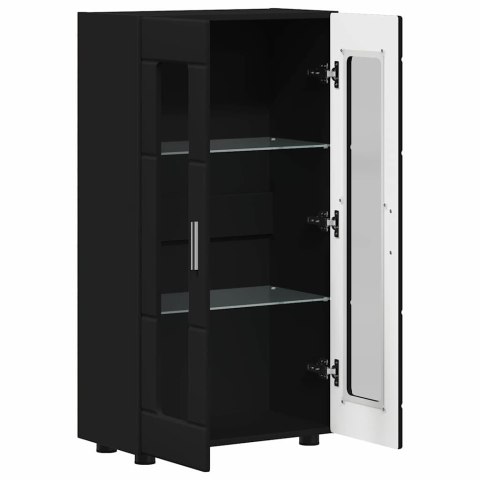 SZAFKA KOMODA Z PÓŁKĄ CZARNY 55,5X29X103CM