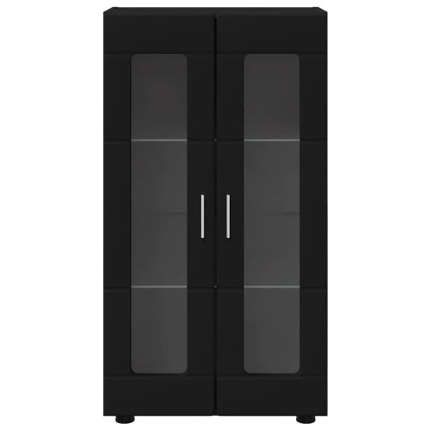 SZAFKA KOMODA Z PÓŁKĄ CZARNY 55,5X29X103CM