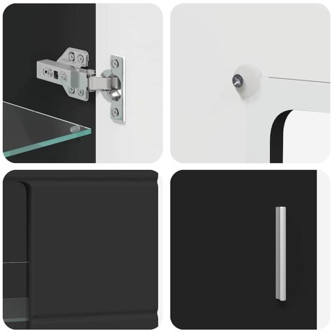 SZAFKA KOMODA Z PÓŁKĄ CZARNY 55,5X29X103CM