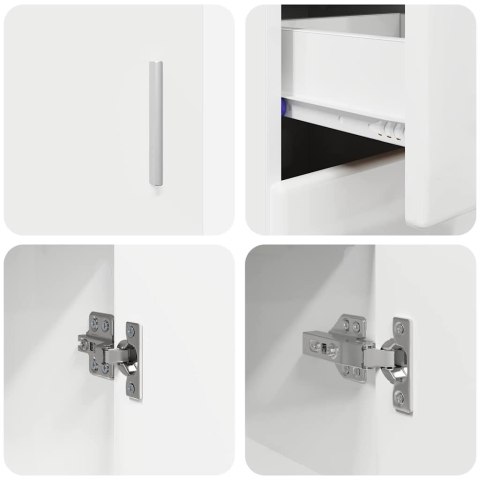 SZAFKA KOMODA Z PÓŁKĄ POŁYSK BIAŁY 88,5X30,5X73CM