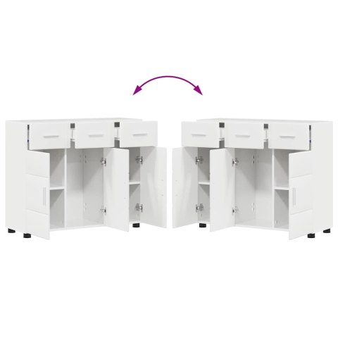 SZAFKA KOMODA Z PÓŁKĄ POŁYSK BIAŁY 88,5X30,5X73CM