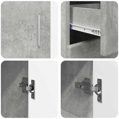 SZAFKA KOMODA Z PÓŁKĄ Z DRZWIAMI BETONOWY SZARY 88,5X30,5X73CM